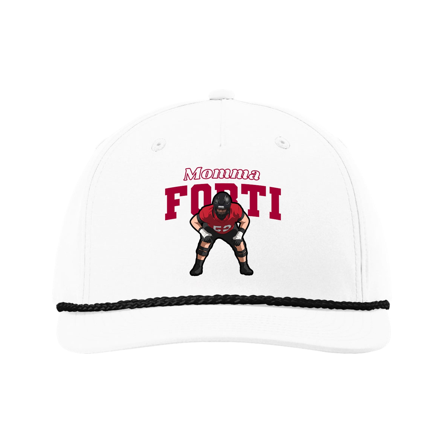Five-Panel Classic Rope Cap — Mothers Day Block in White