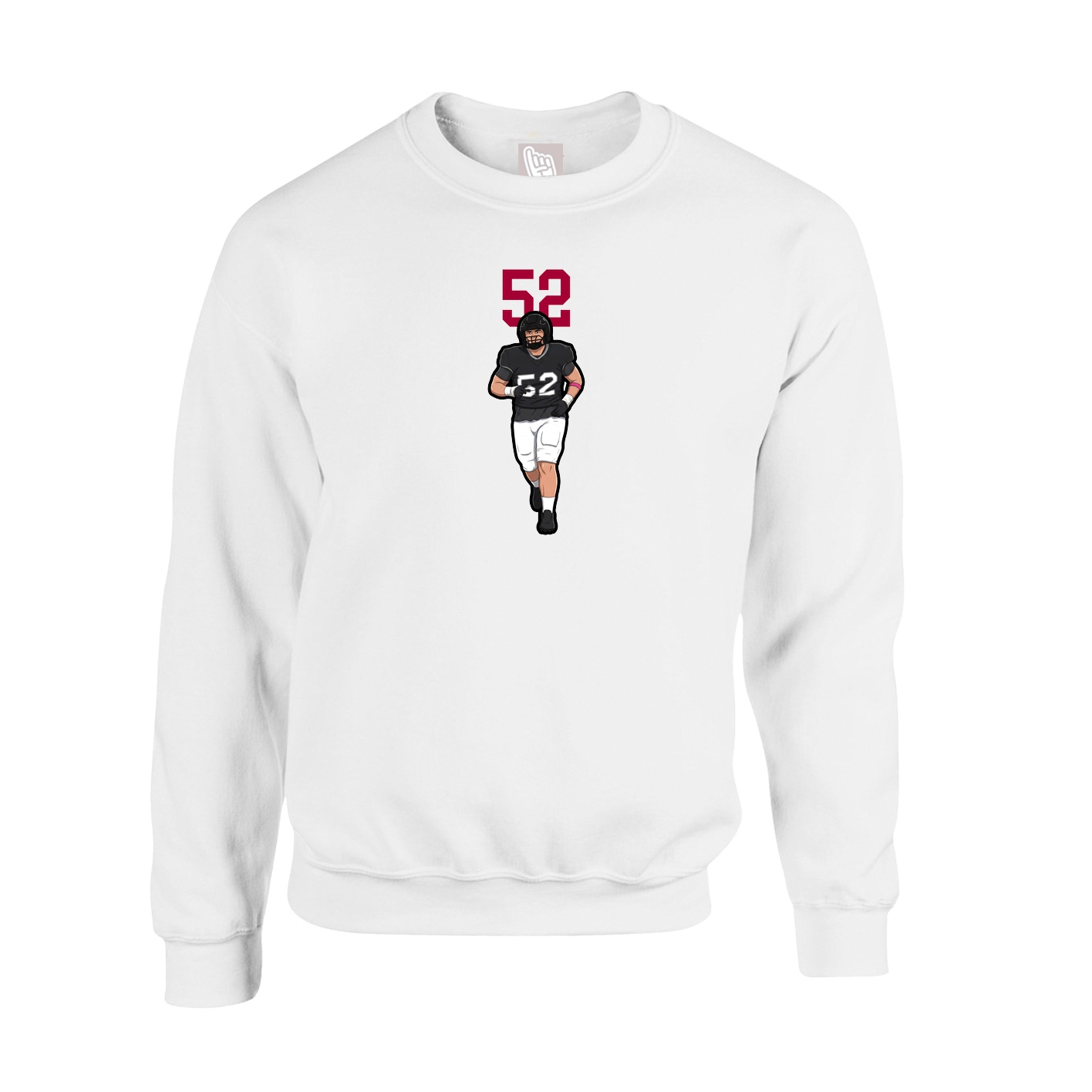 Fleece Crew — Number Top in White