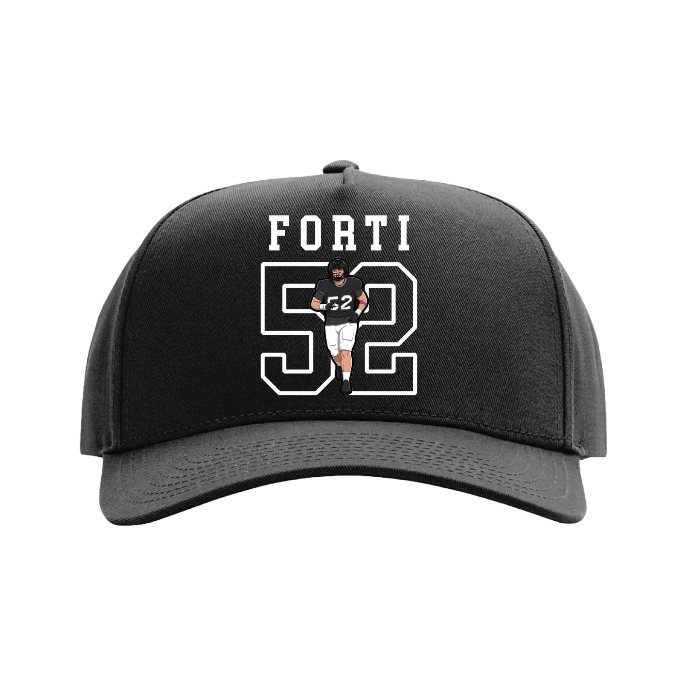 Full Fabric Five-Panel Champ Cap — Shirsey in Black