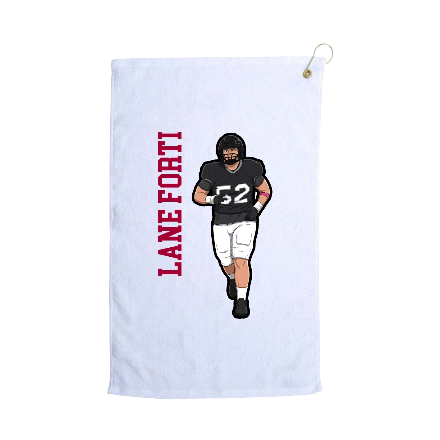 Golf Towel — Name Vertical in White