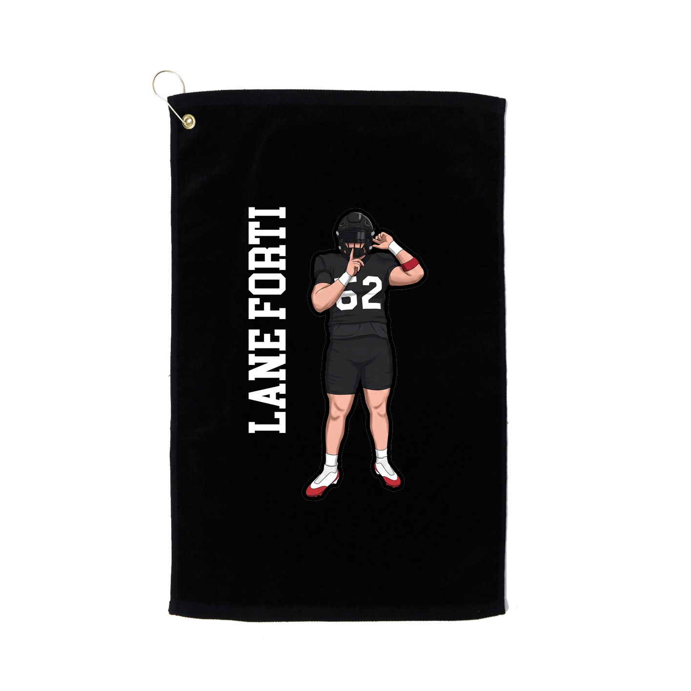 Golf Towel — Name Vertical in Black