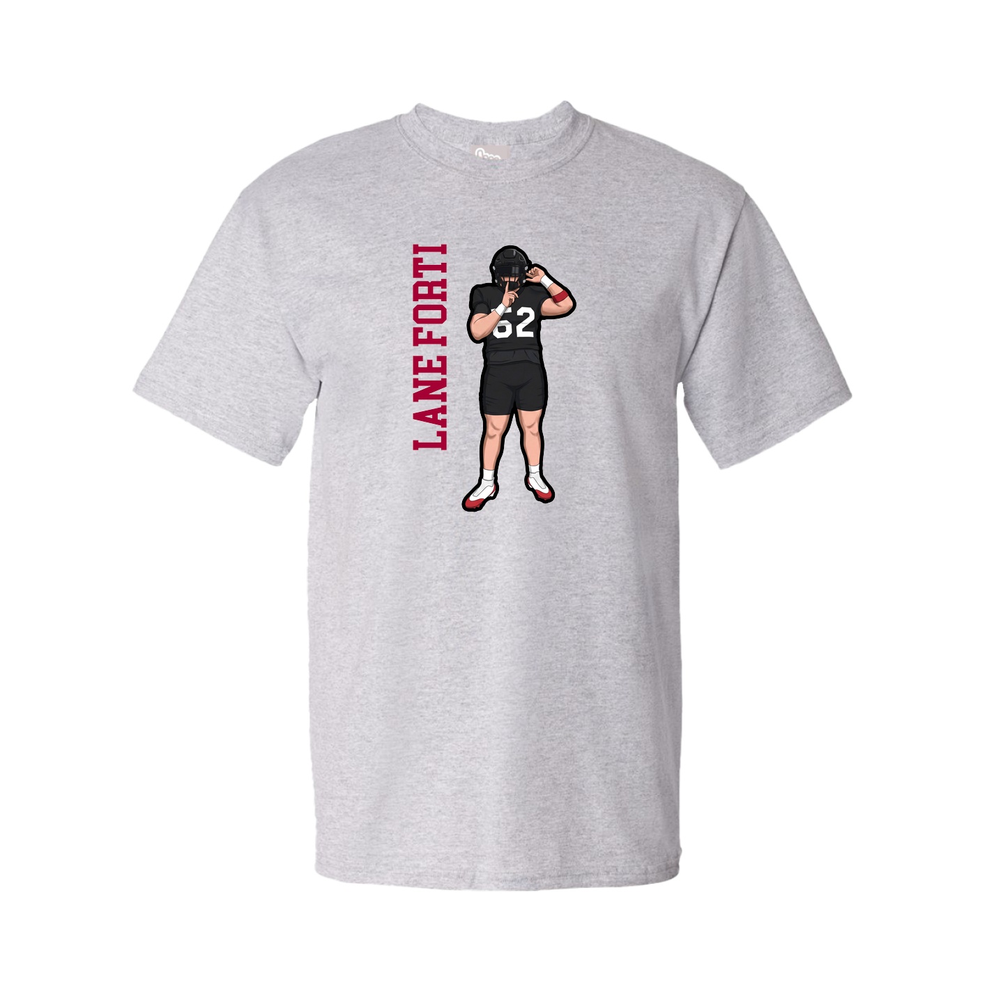 Youth Tee — Name Vertical in Grey