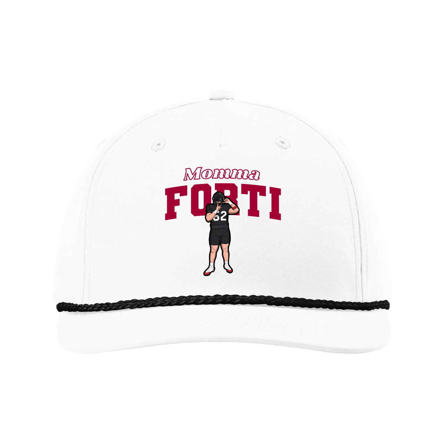 Five-Panel Classic Rope Cap — Mothers Day Block in White