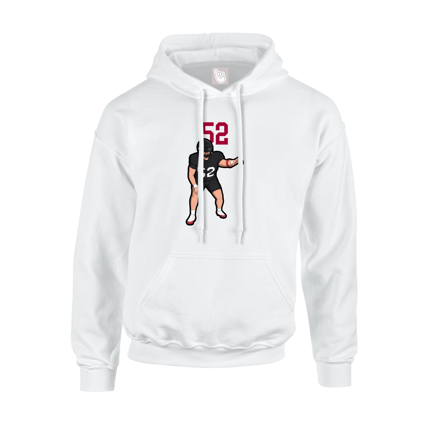 Youth Hoodie — Number Top in White