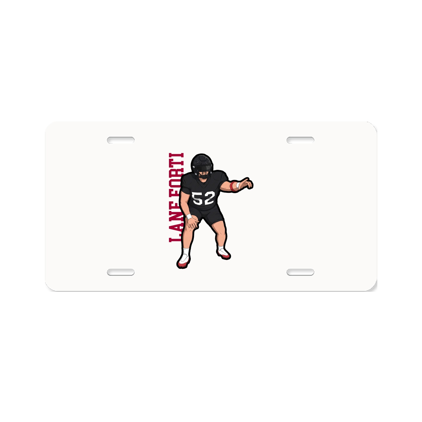 License Plate — Name Vertical in Classic