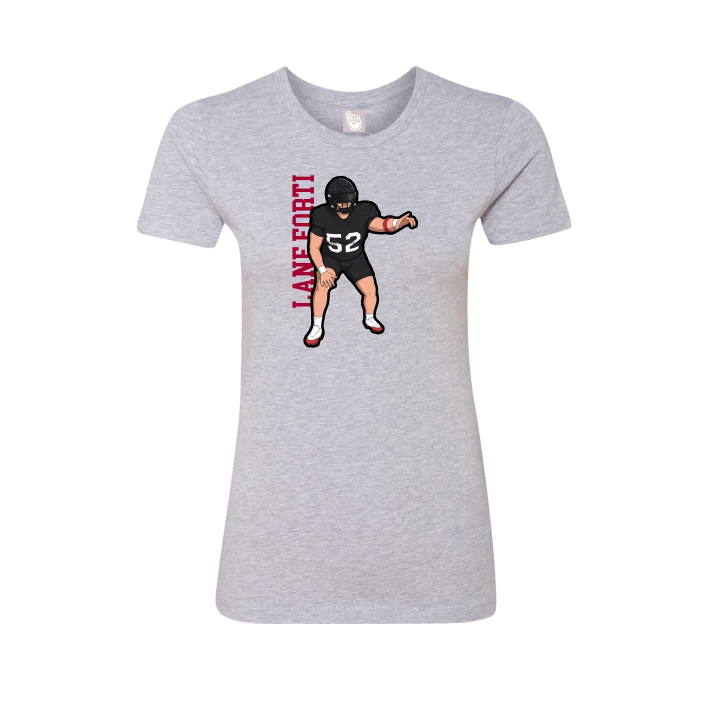 Womens Tee — Name Vertical in Grey