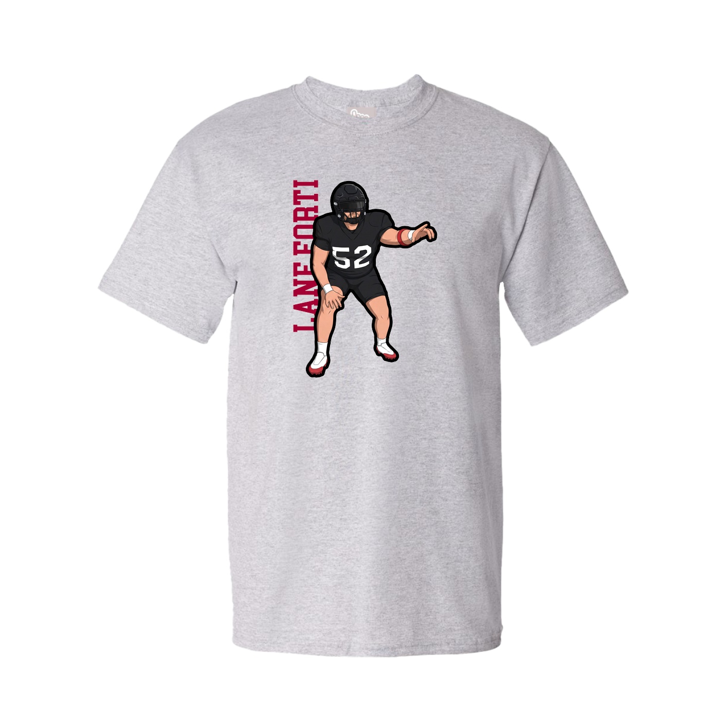 Youth Tee — Name Vertical in Grey