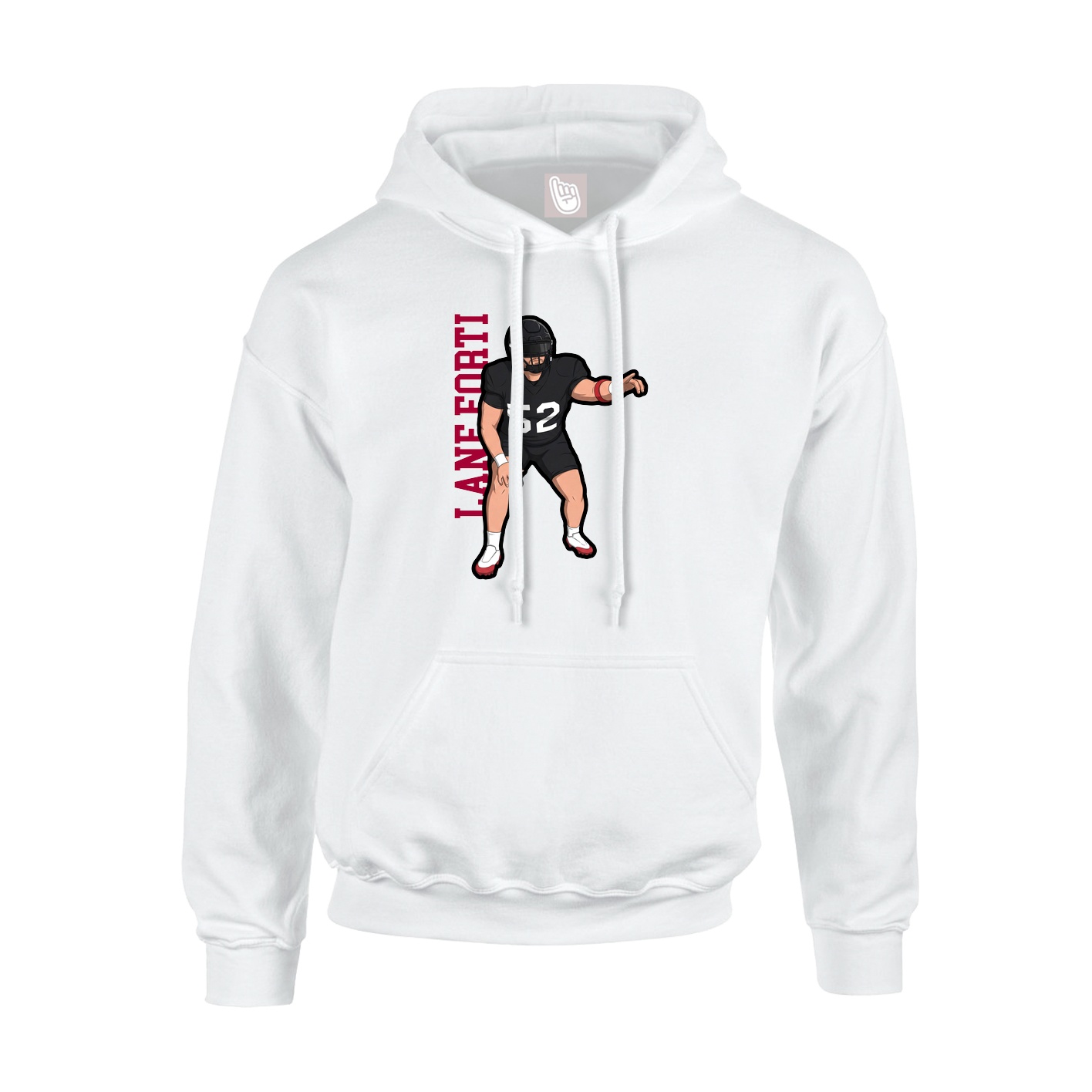 Youth Hoodie — Name Vertical in White