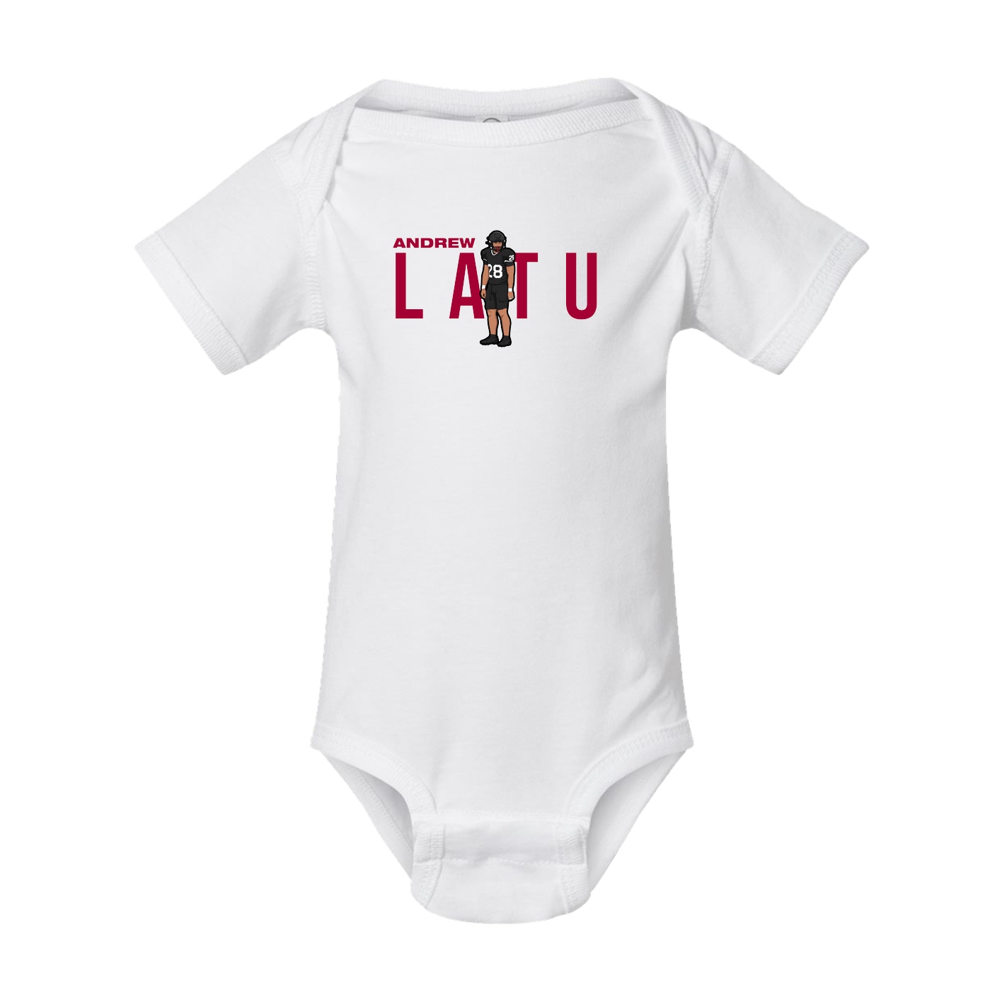 Baby Onesie — Player Name in White