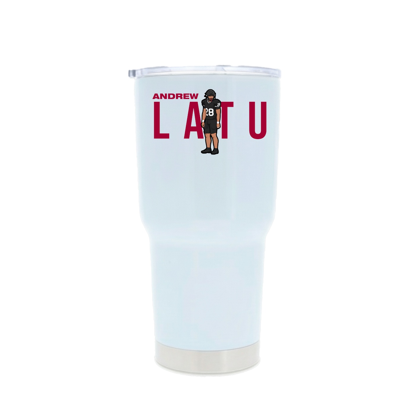 30oz Stainless Steel Tumbler — Player Name in White