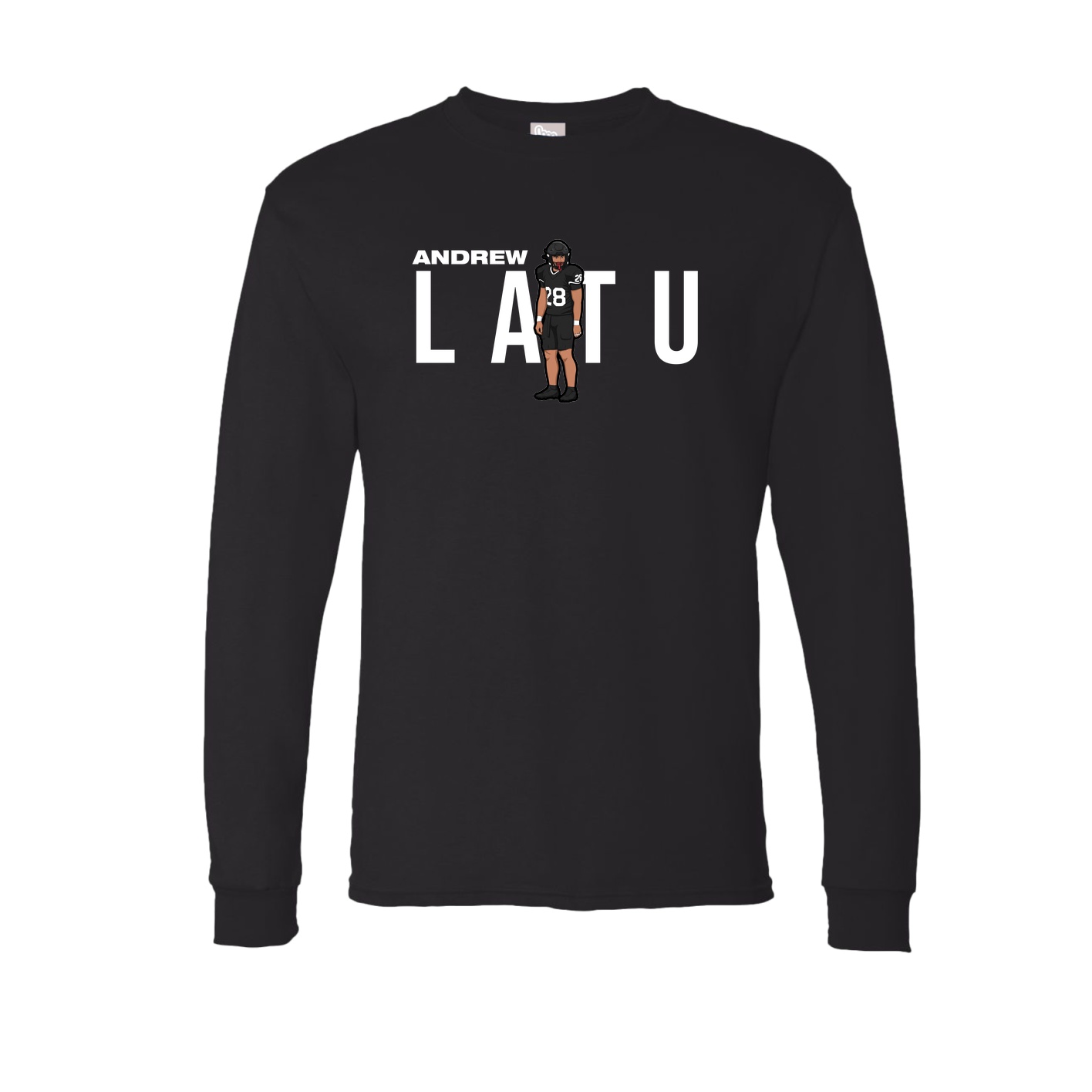 Long Sleeve Tee — Player Name in Black