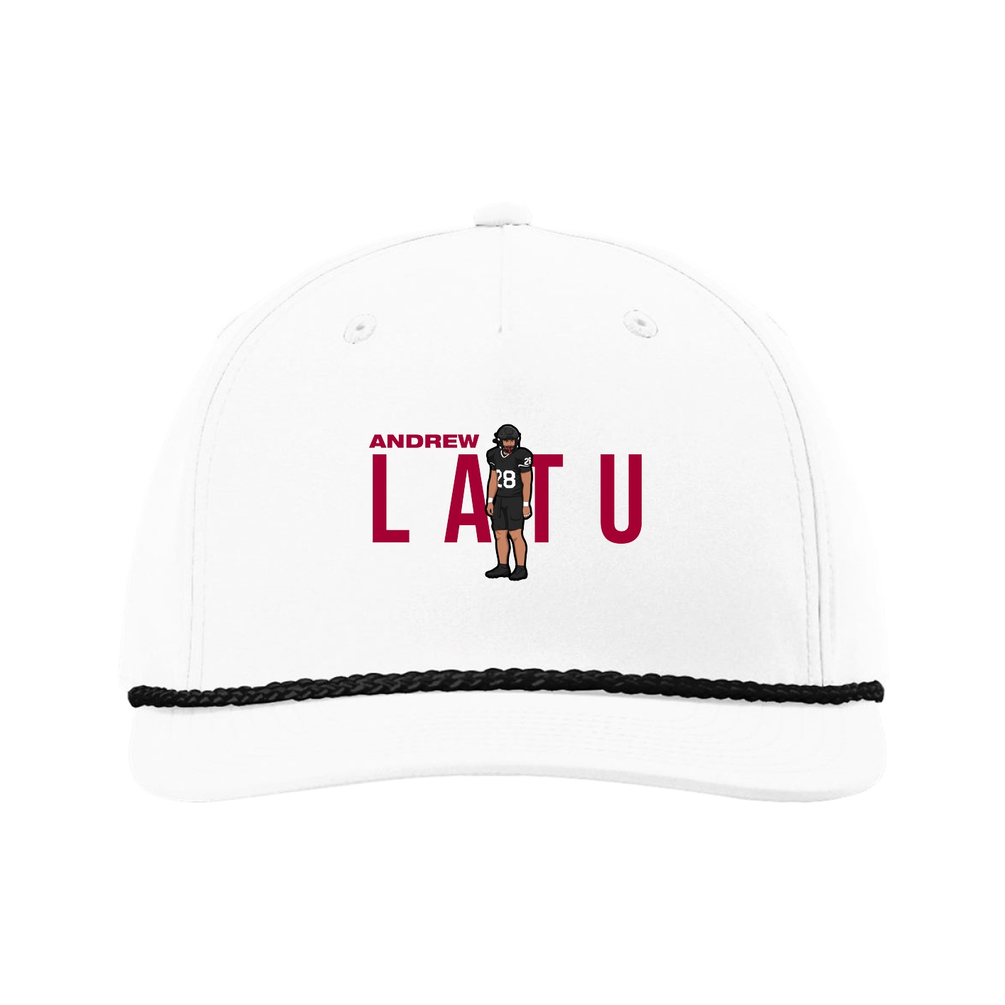 Five-Panel Classic Rope Cap — Player Name in White