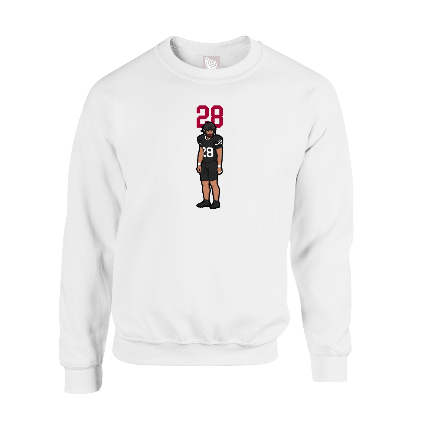 Fleece Crew — Number Top in White