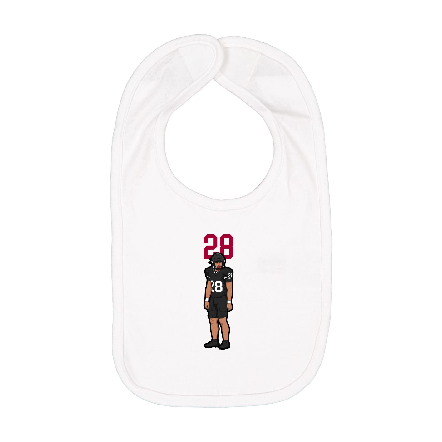 Infant Bib — Number Top in White