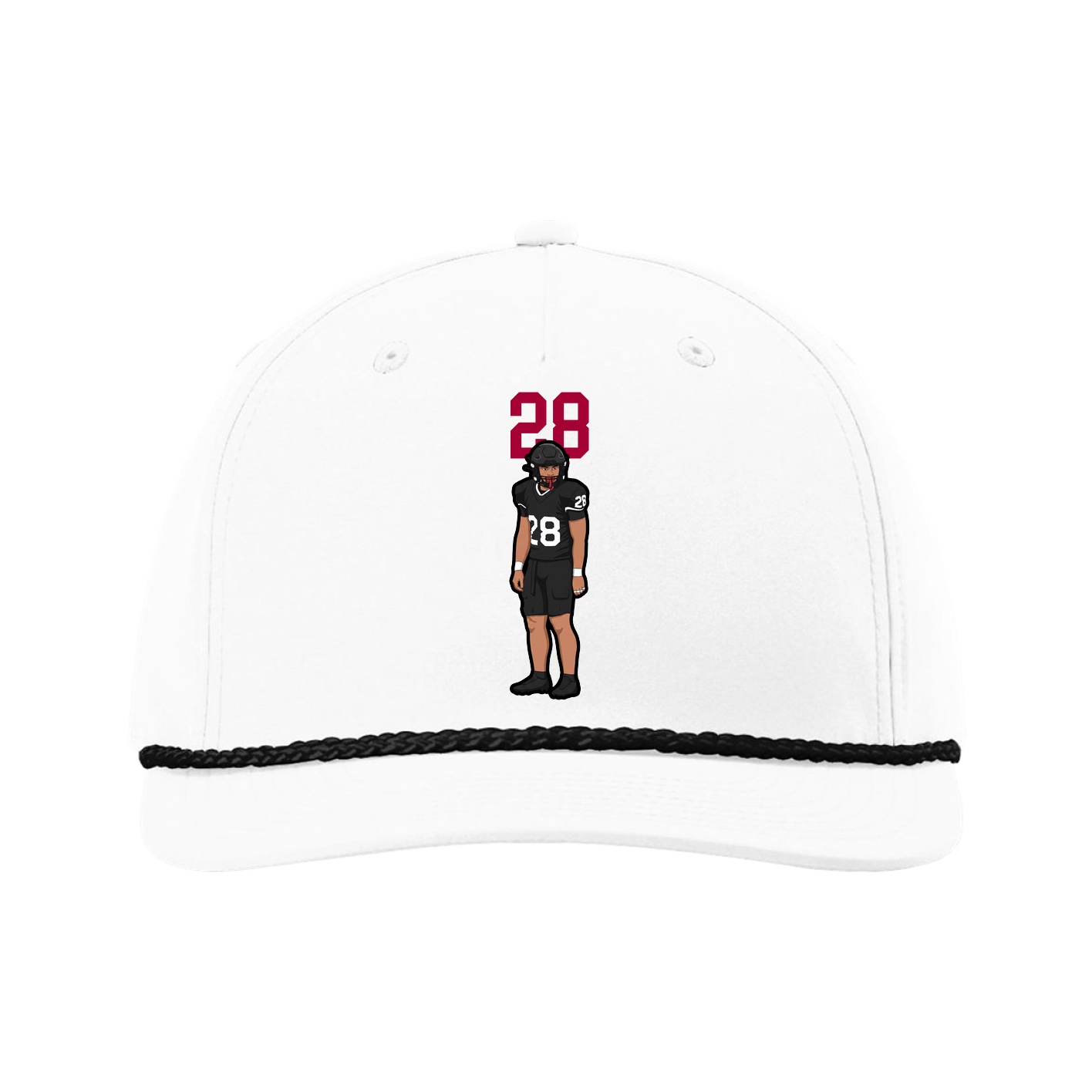 Five-Panel Classic Rope Cap — Number Top in White