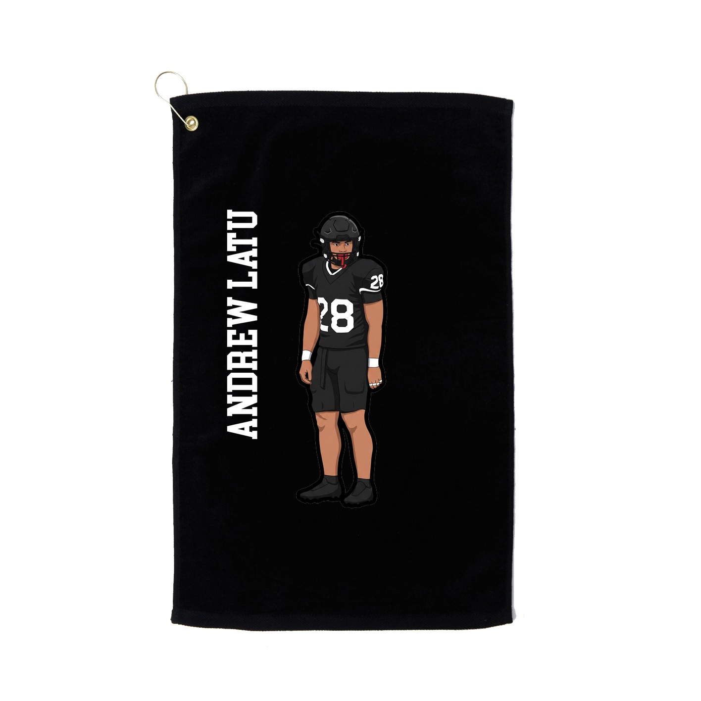 Golf Towel — Name Vertical in Black