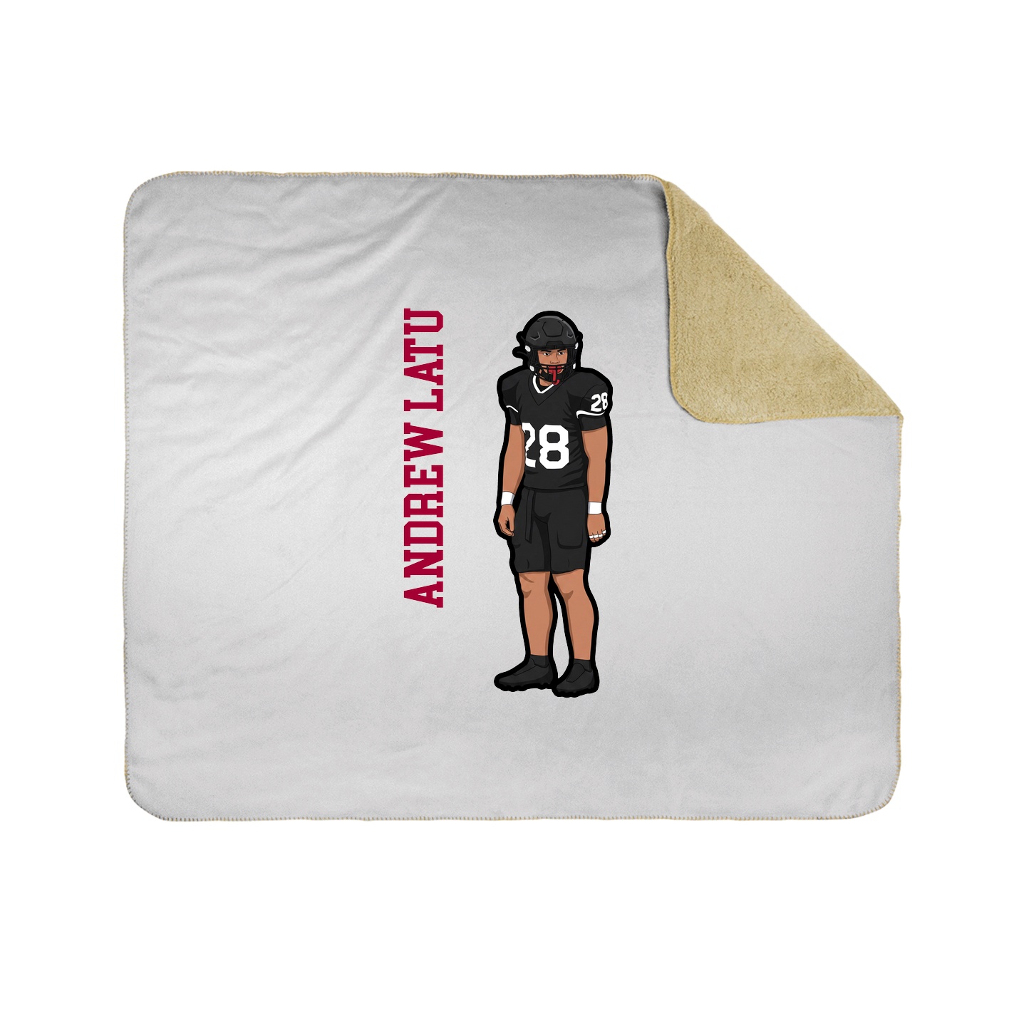 Throw Blanket — Name Vertical in White