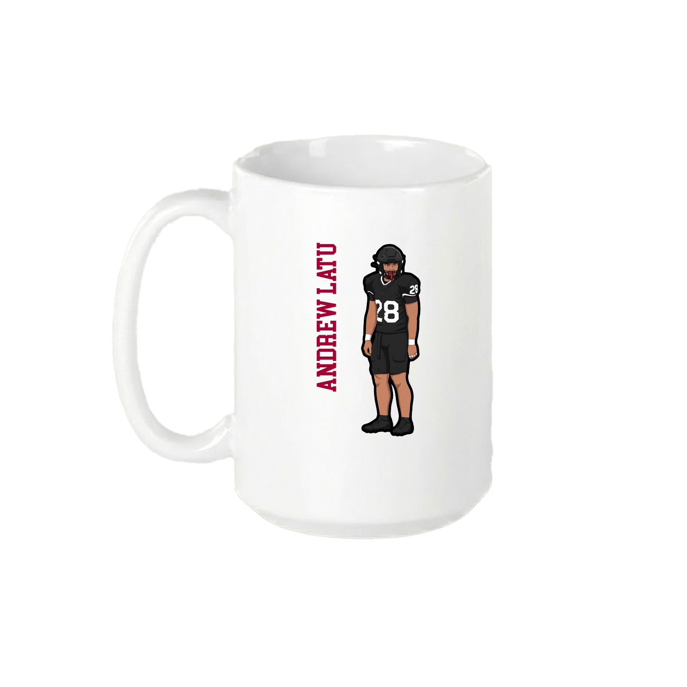 15oz Coffee Mug — Name Vertical in White