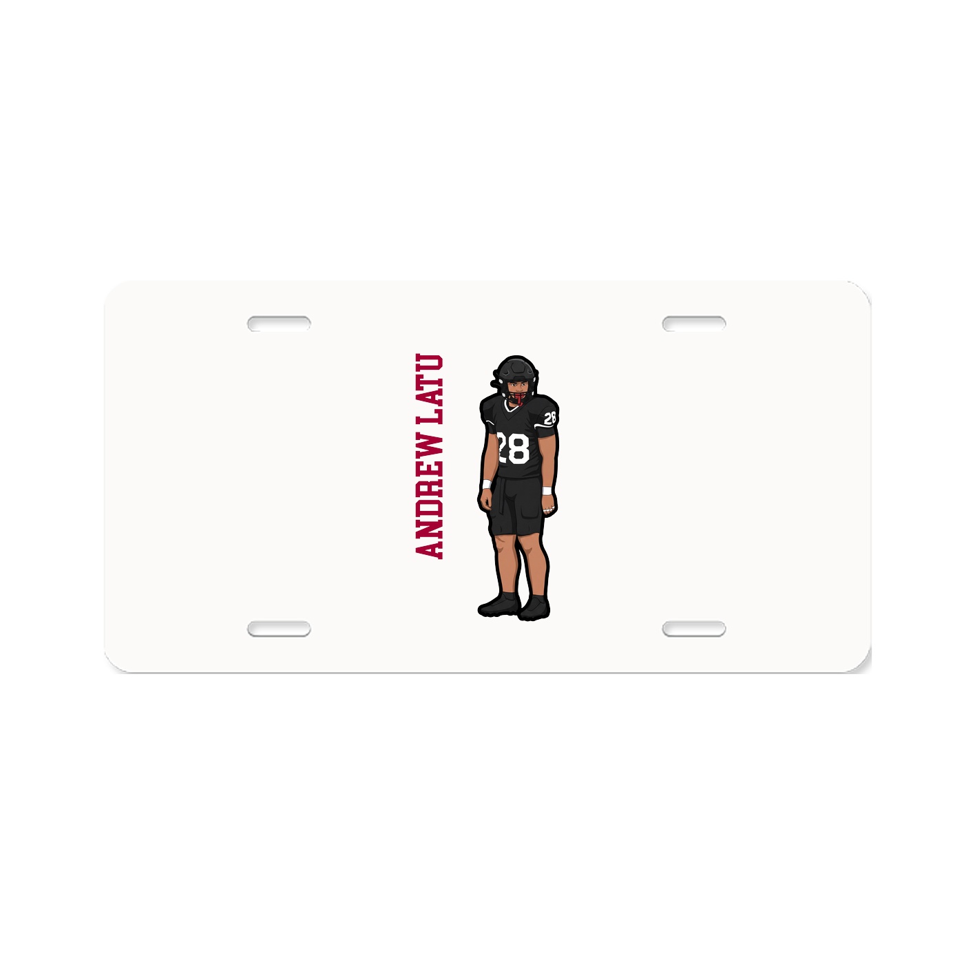 License Plate — Name Vertical in Classic