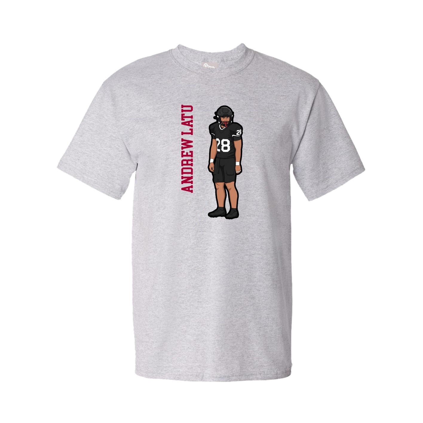 Youth Tee — Name Vertical in Grey