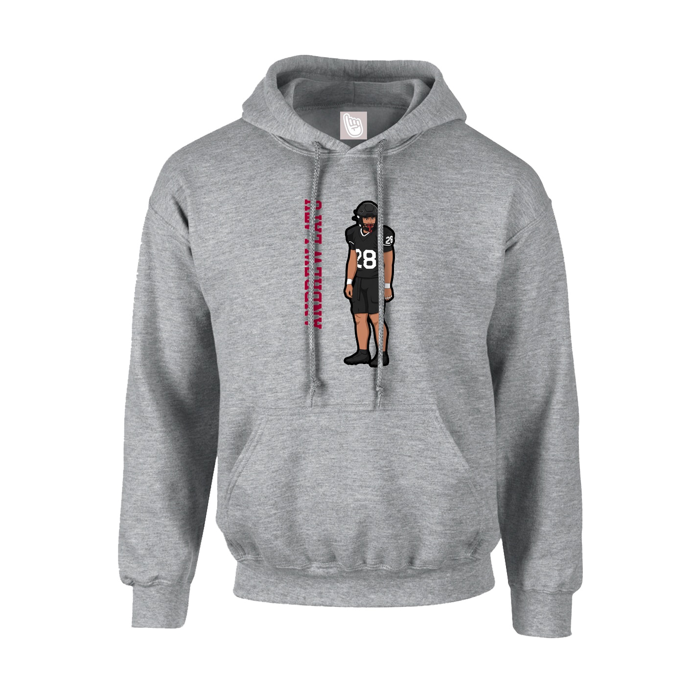 Hoodie — Name Vertical in Grey