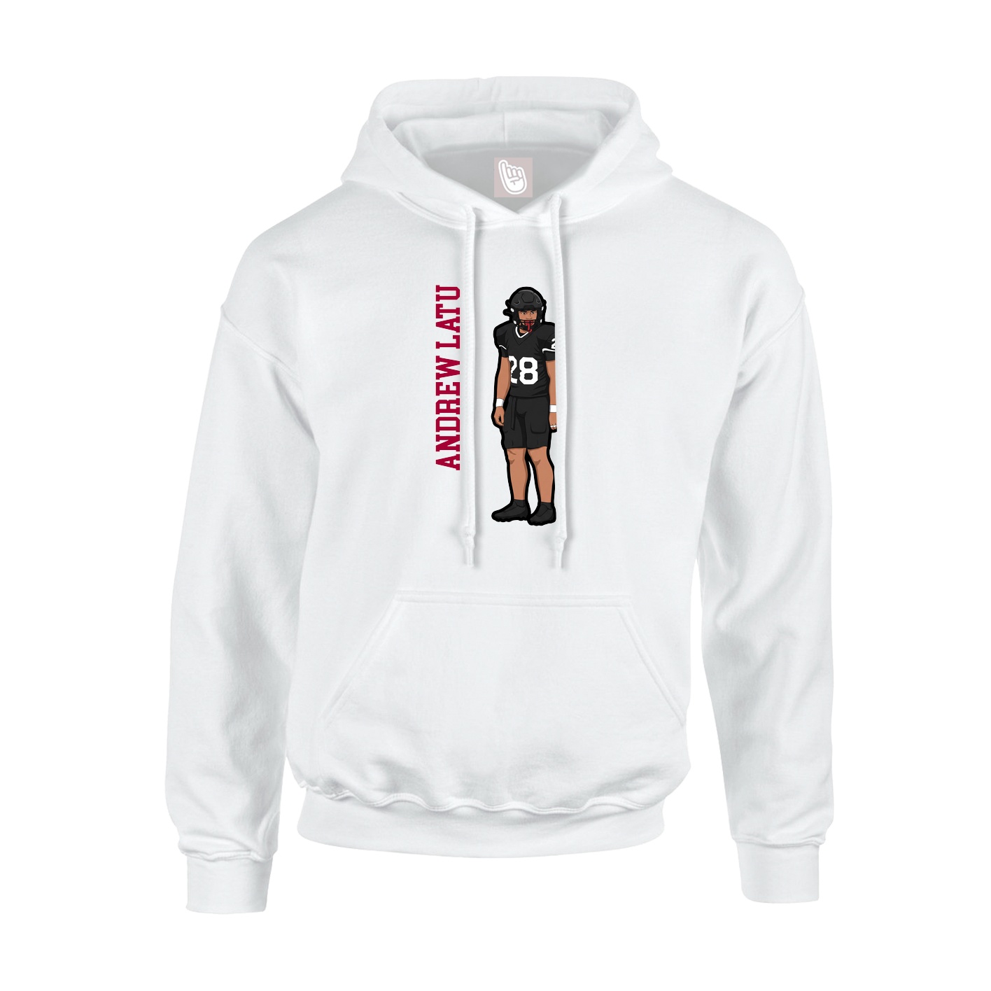 Youth Hoodie — Name Vertical in White