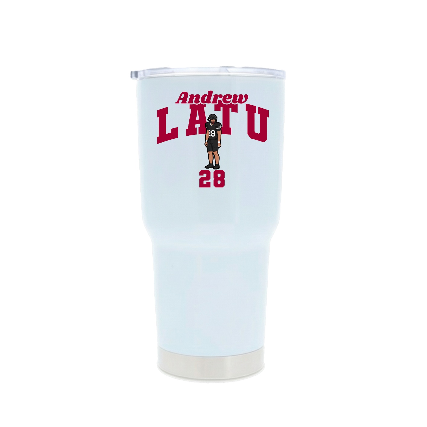 30oz Stainless Steel Tumbler — Signature Arch in White