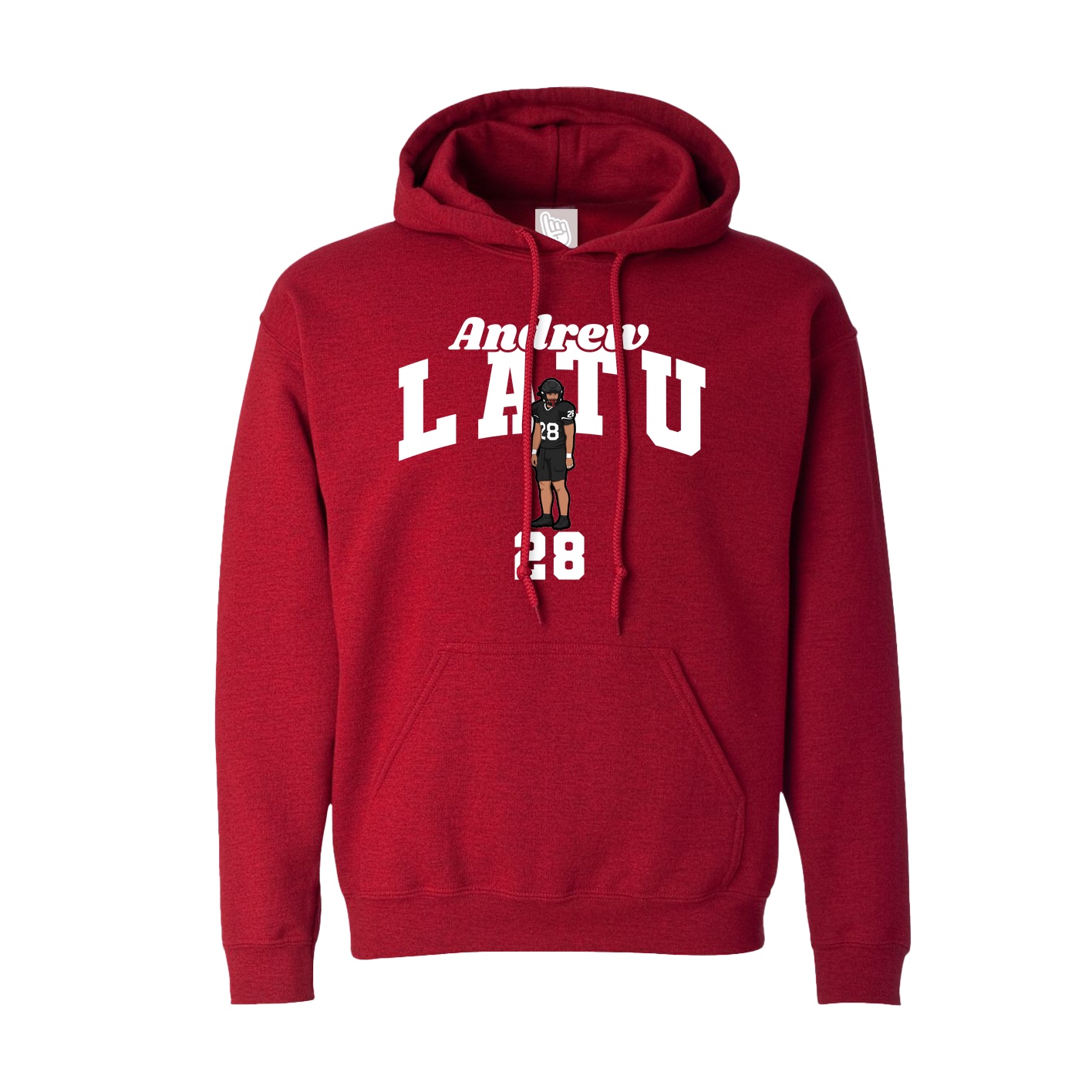 Hoodie — Signature Arch in Crimson