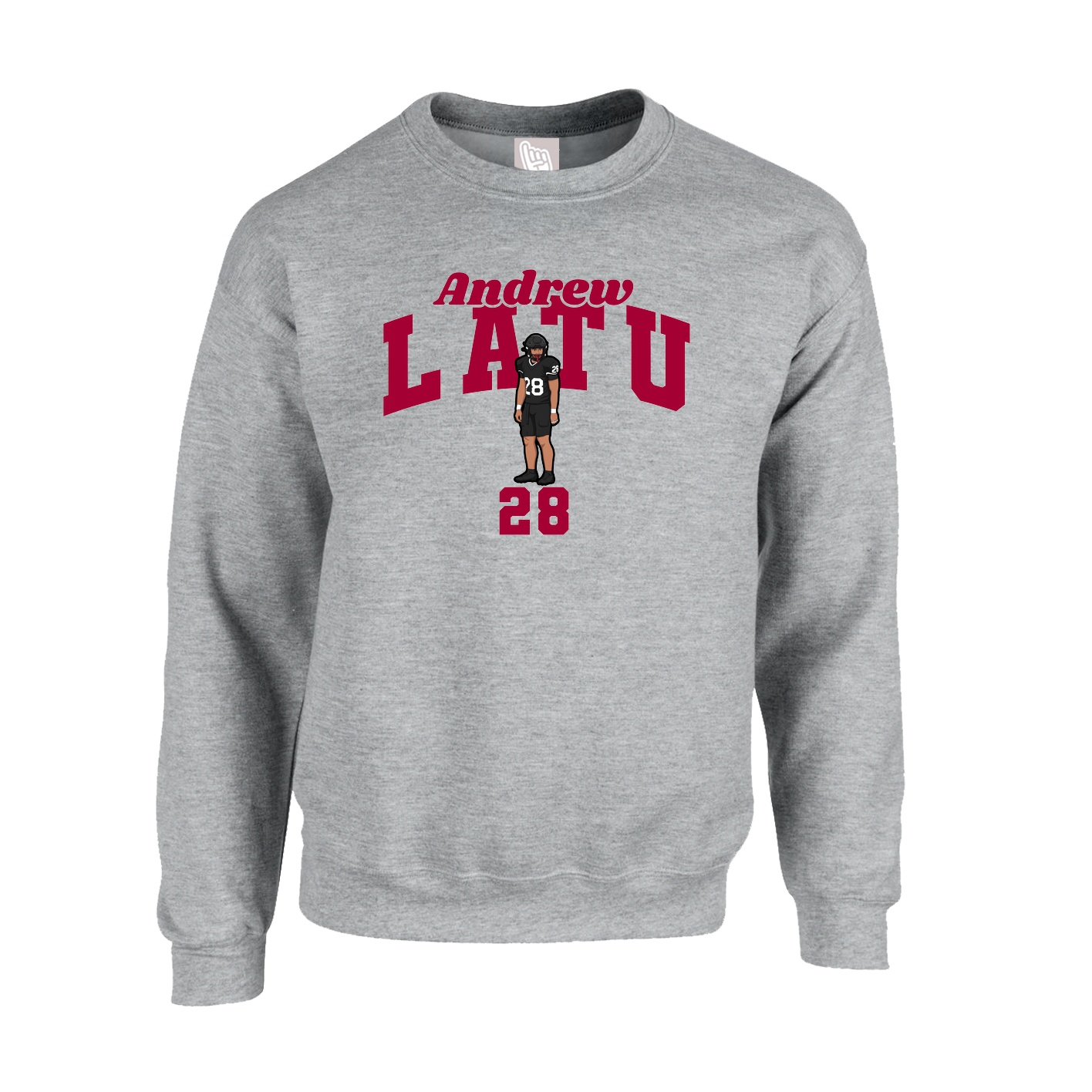 Fleece Crew — Signature Arch in Grey