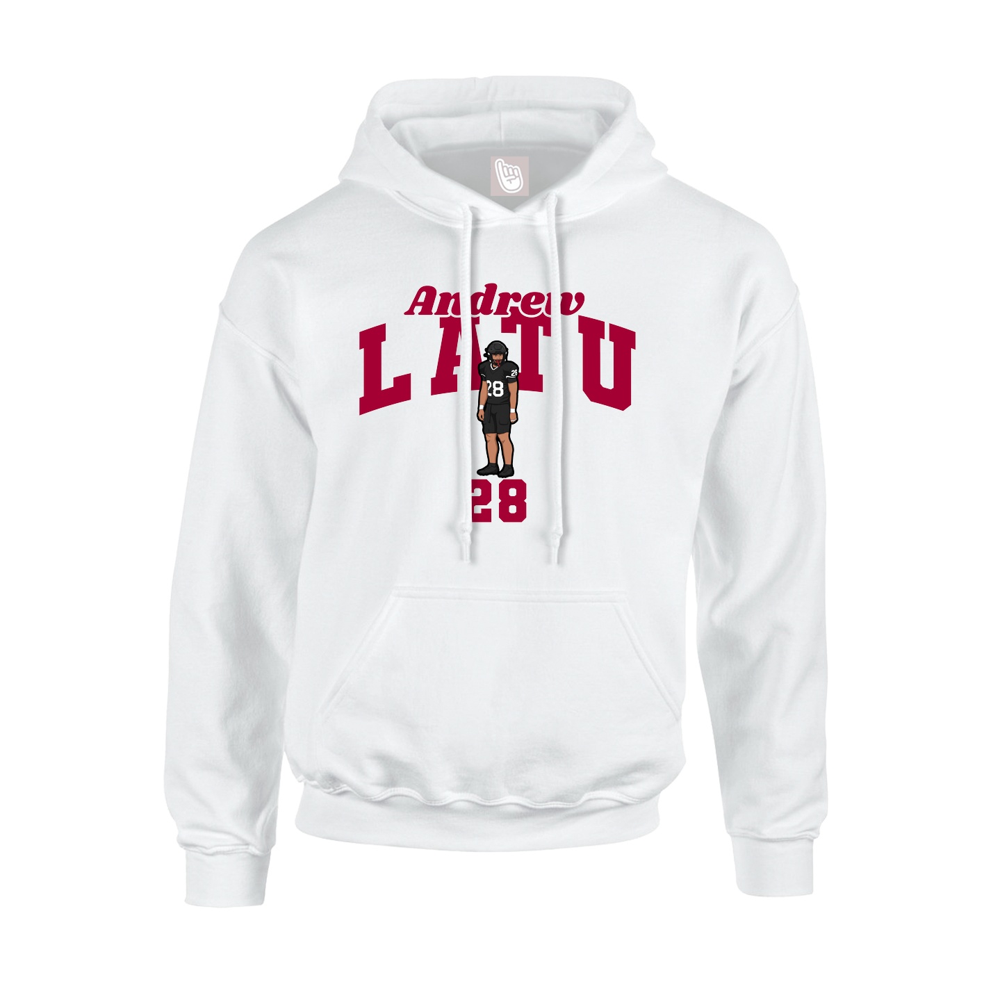 Youth Hoodie — Signature Arch in White