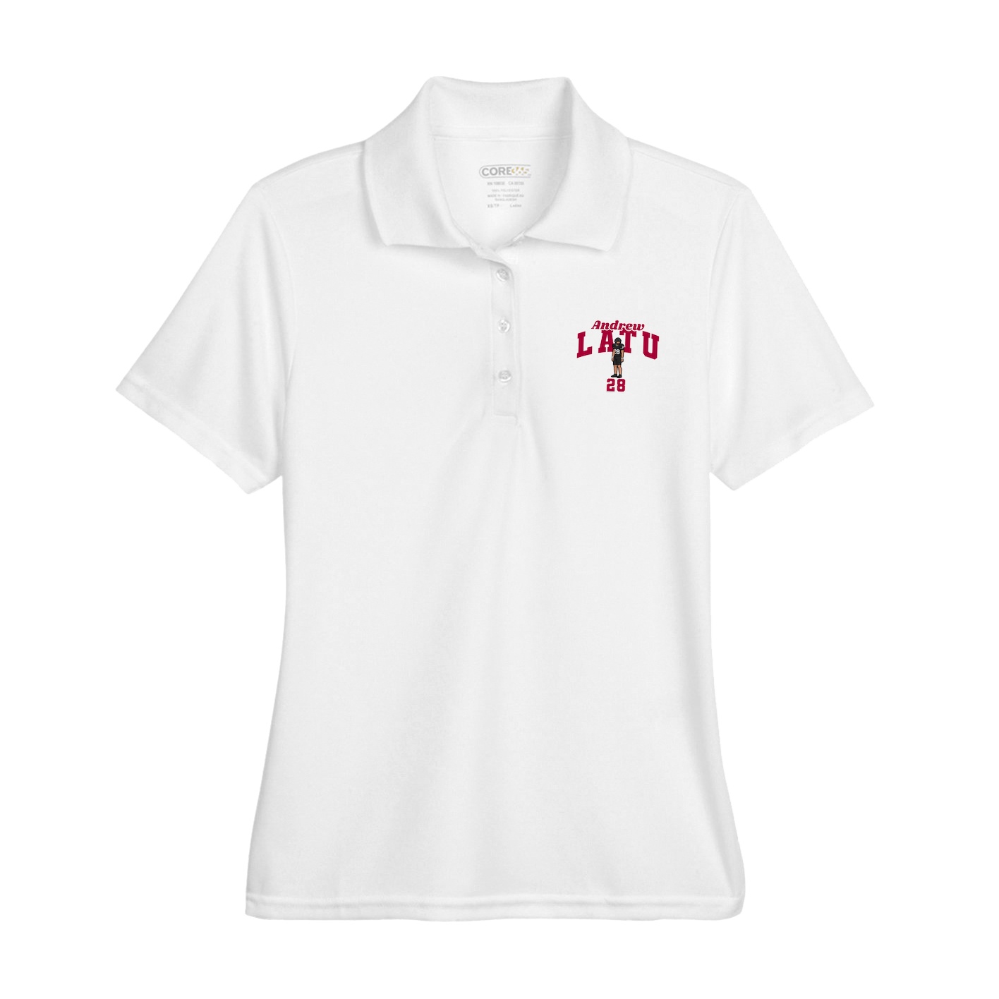Womens Performance Polo — Signature Arch in White