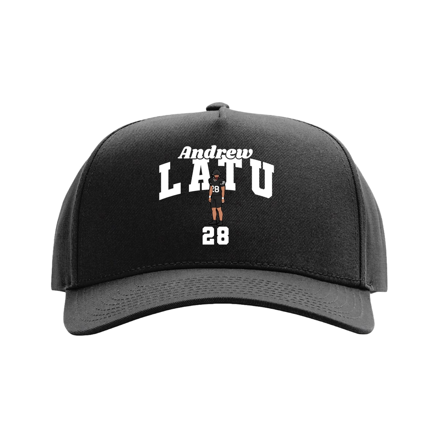 Full Fabric Five-Panel Champ Cap — Signature Arch in Black