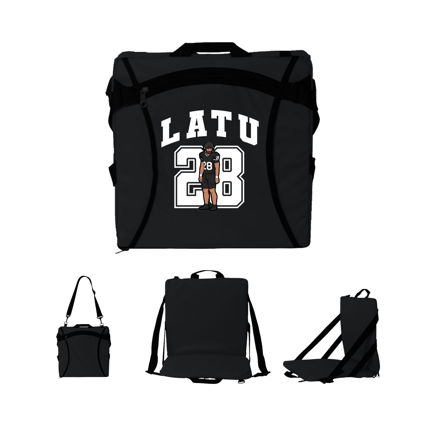 Folding Stadium Seat — Number in Black