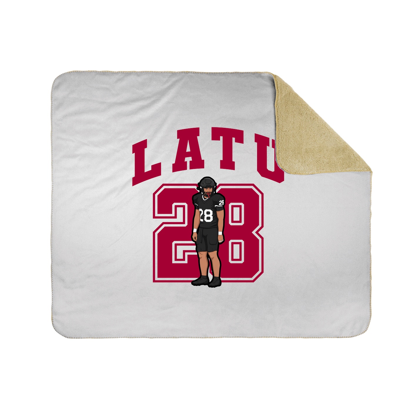 Throw Blanket — Number in White