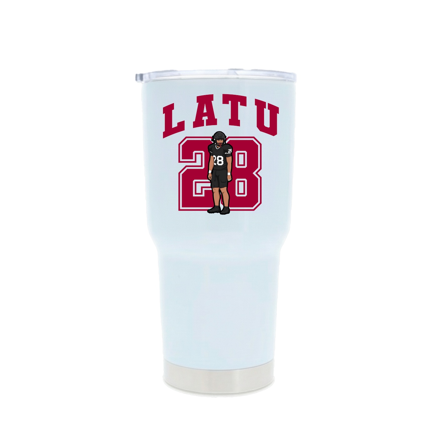 30oz Stainless Steel Tumbler — Number in White