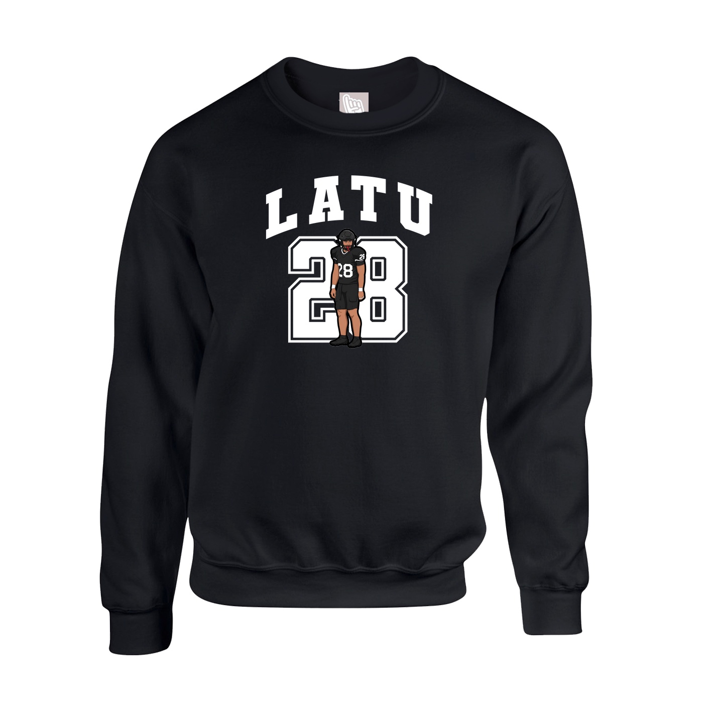Fleece Crew — Number in Black