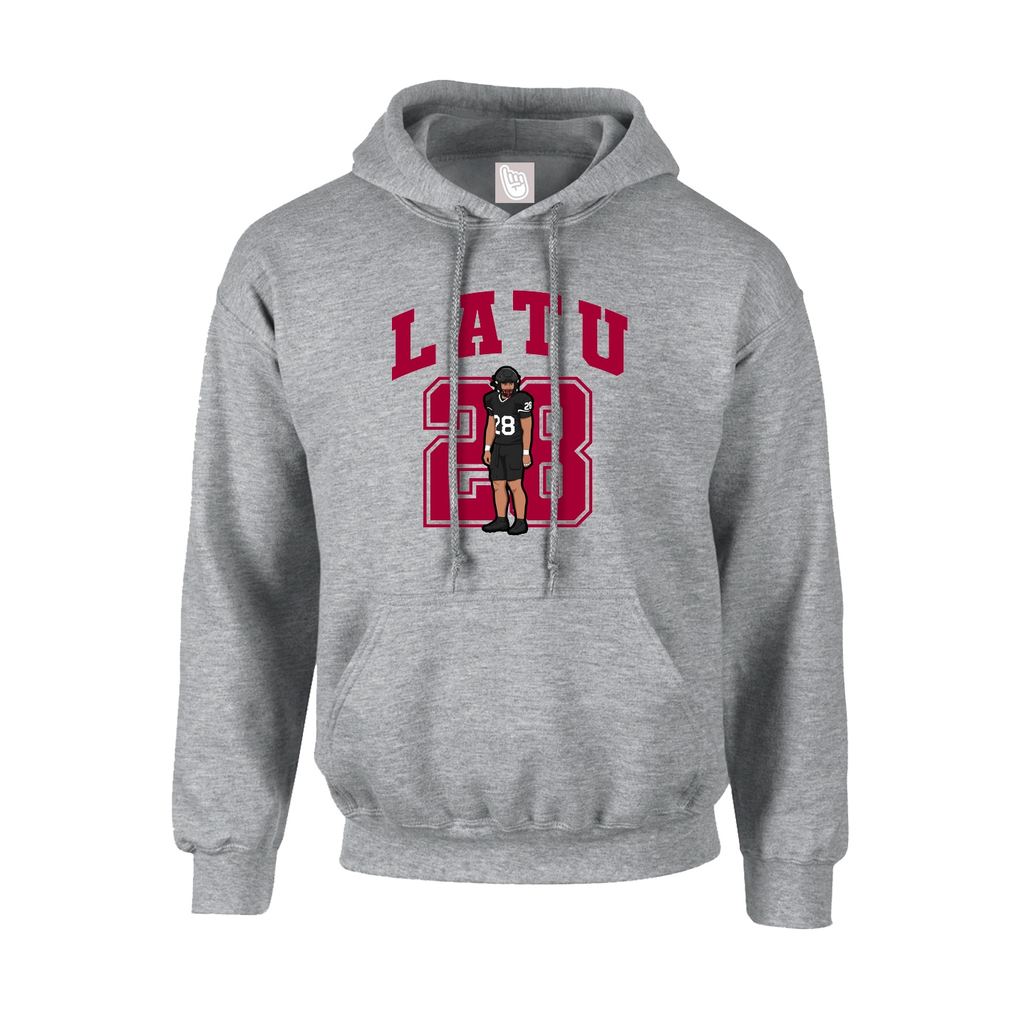 Youth Hoodie — Number in Grey