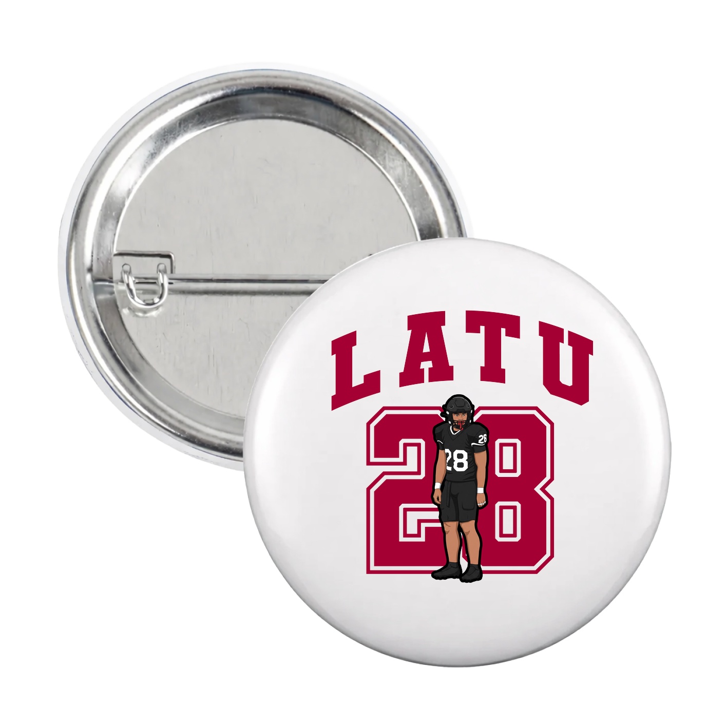 Game Day Button — Number in White
