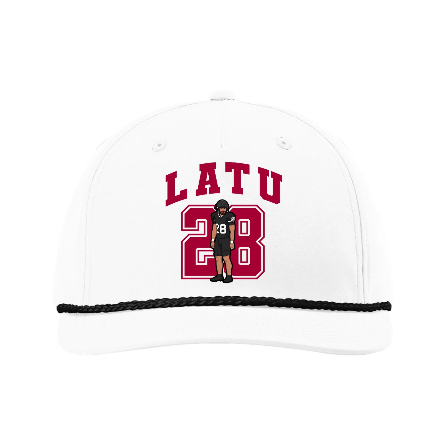 Five-Panel Classic Rope Cap — Number in White