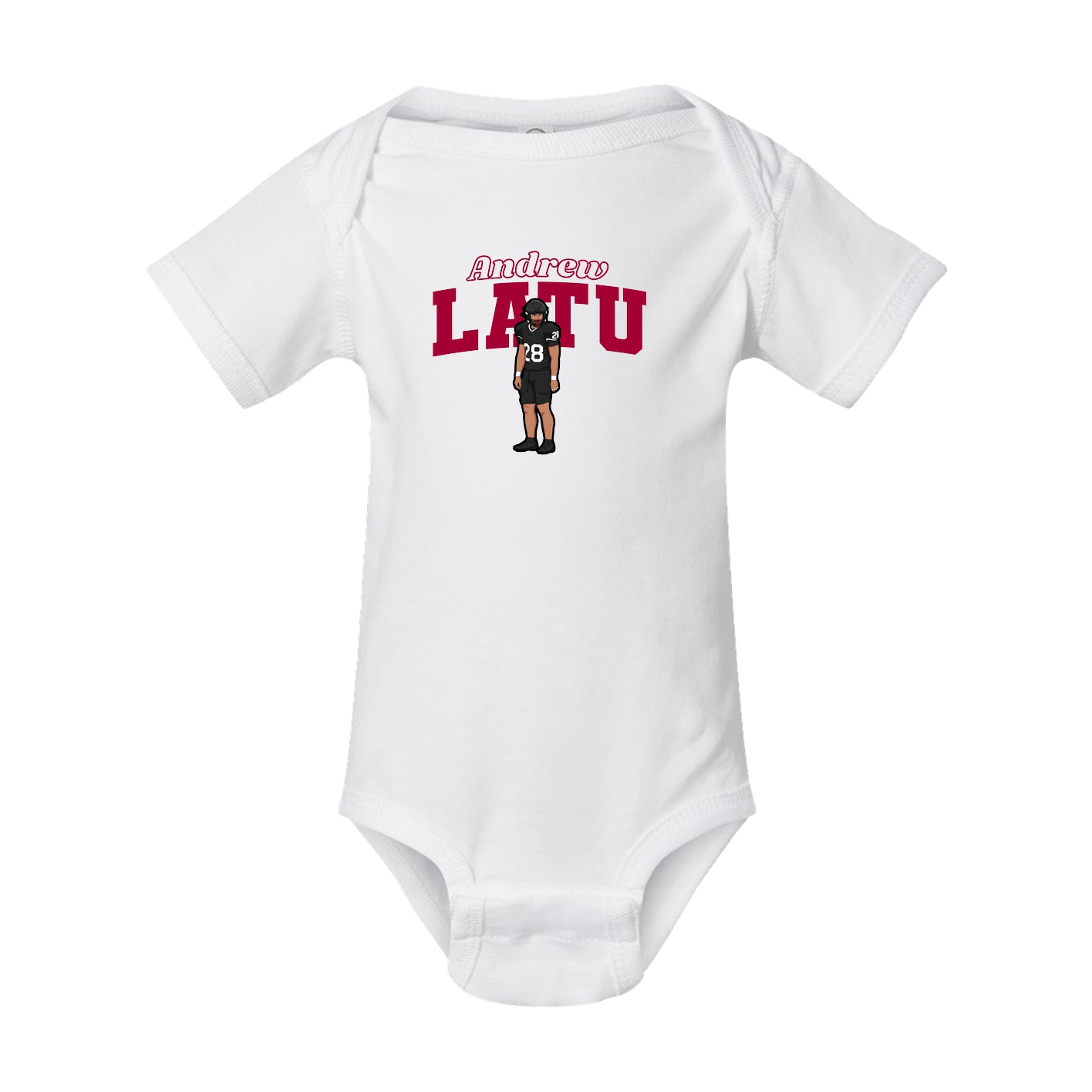 Baby Onesie — Name Arch in White