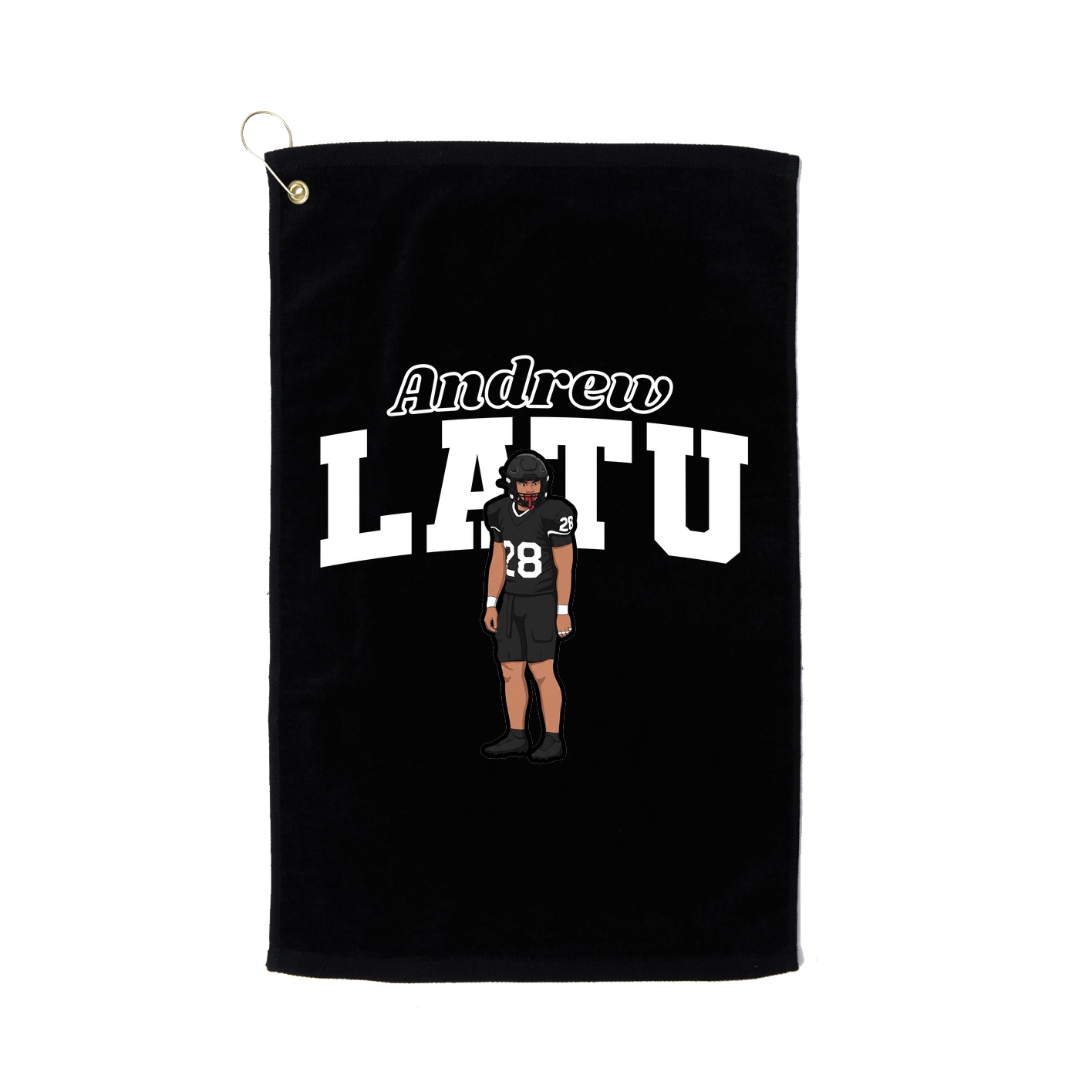 Golf Towel — Name Arch in Black