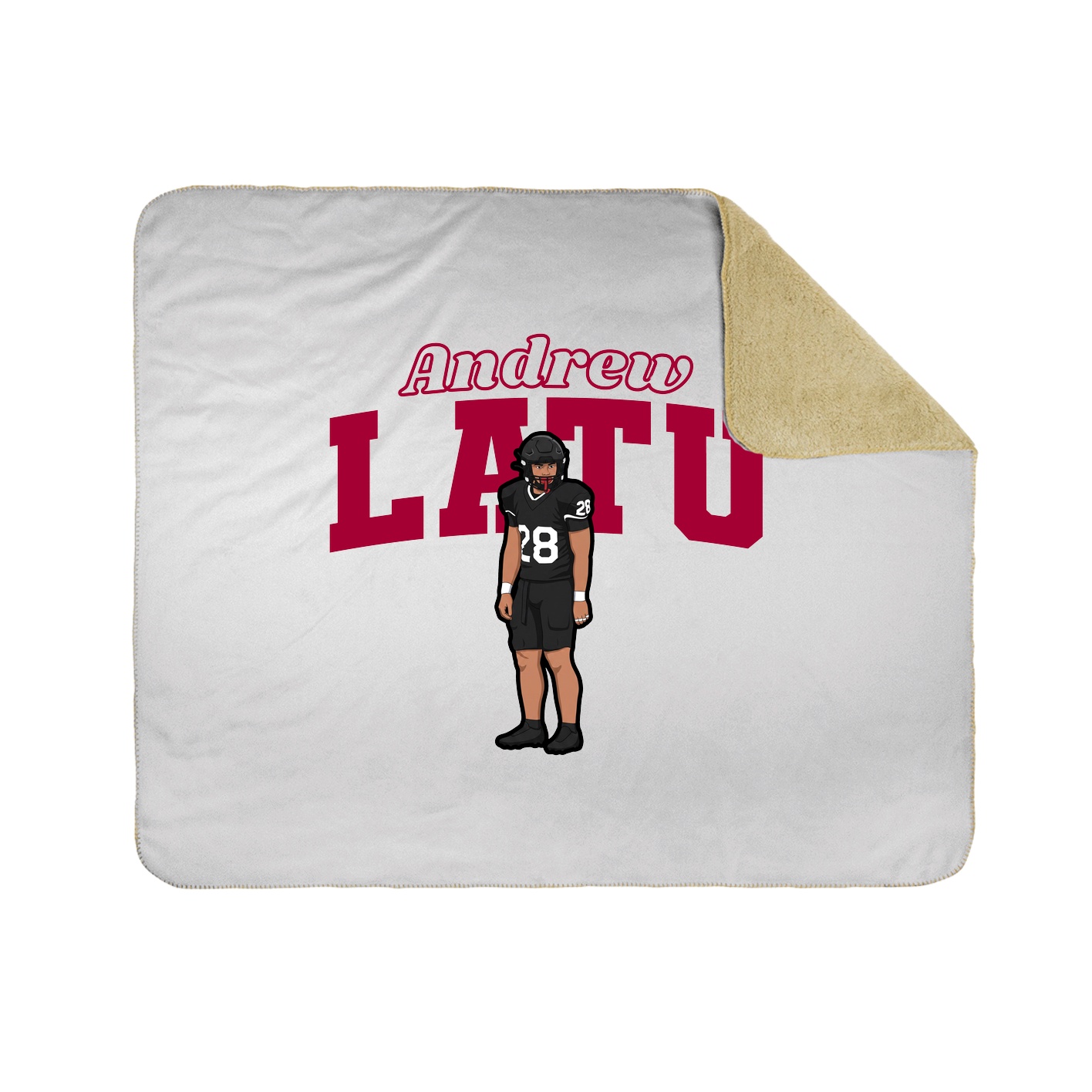 Throw Blanket — Name Arch in White