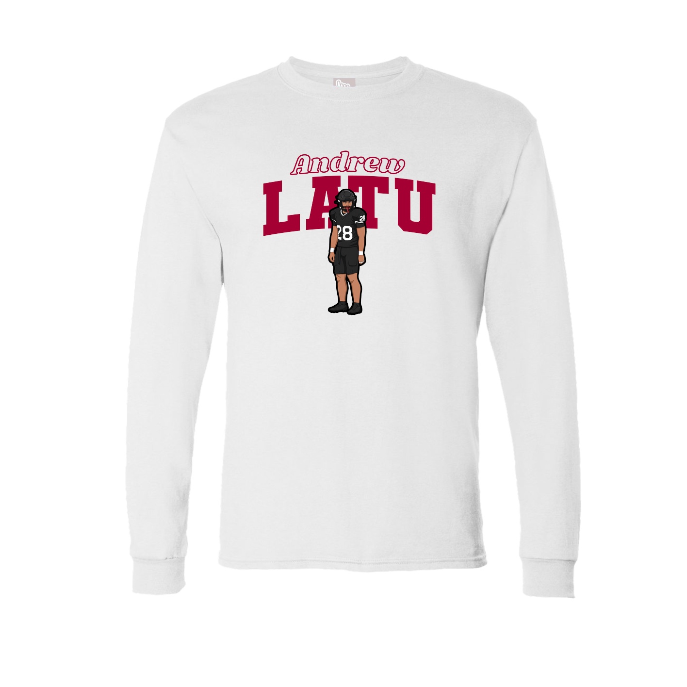 Long Sleeve Tee — Name Arch in White