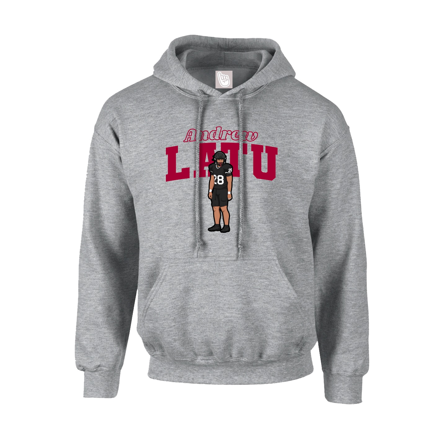 Youth Hoodie — Name Arch in Grey