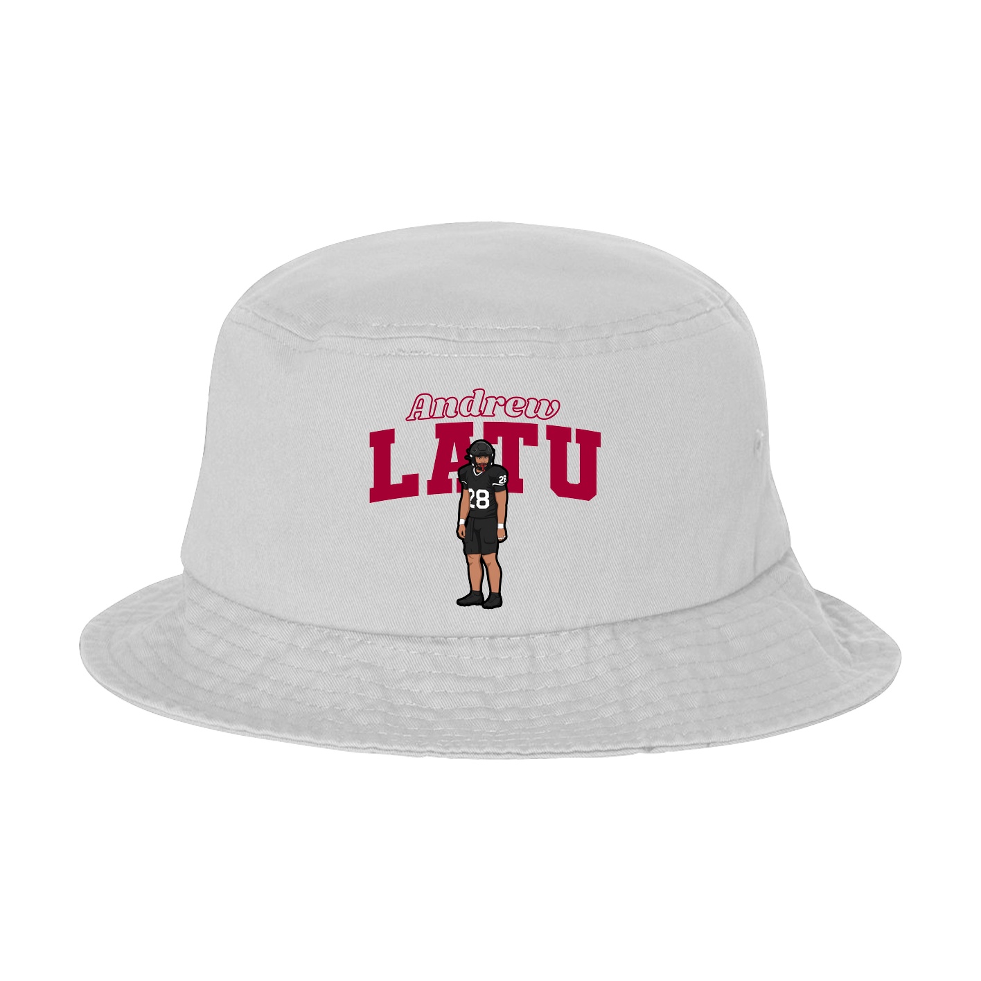 Bucket Cap — Name Arch in White