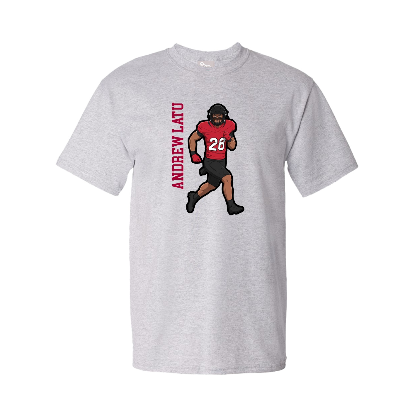 Youth Tee — Name Vertical in Grey