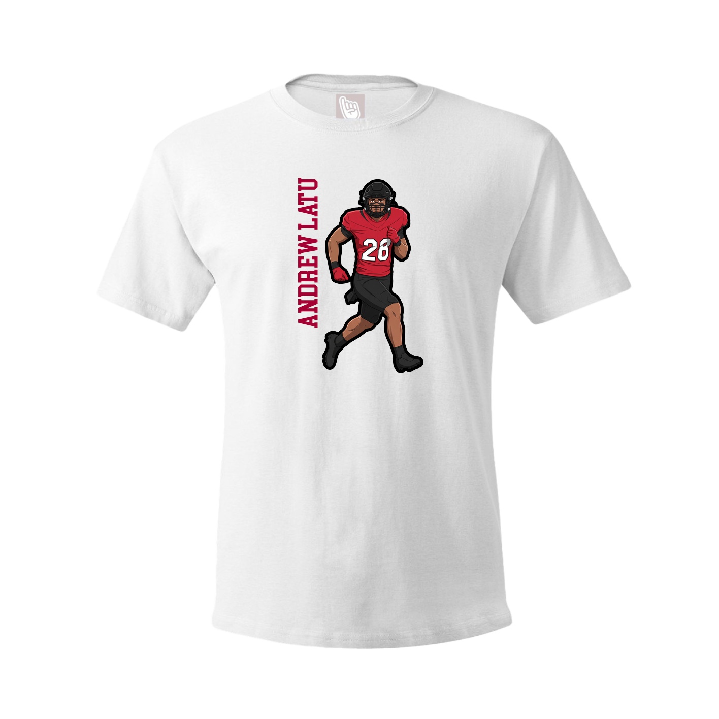 Youth Tee — Name Vertical in White