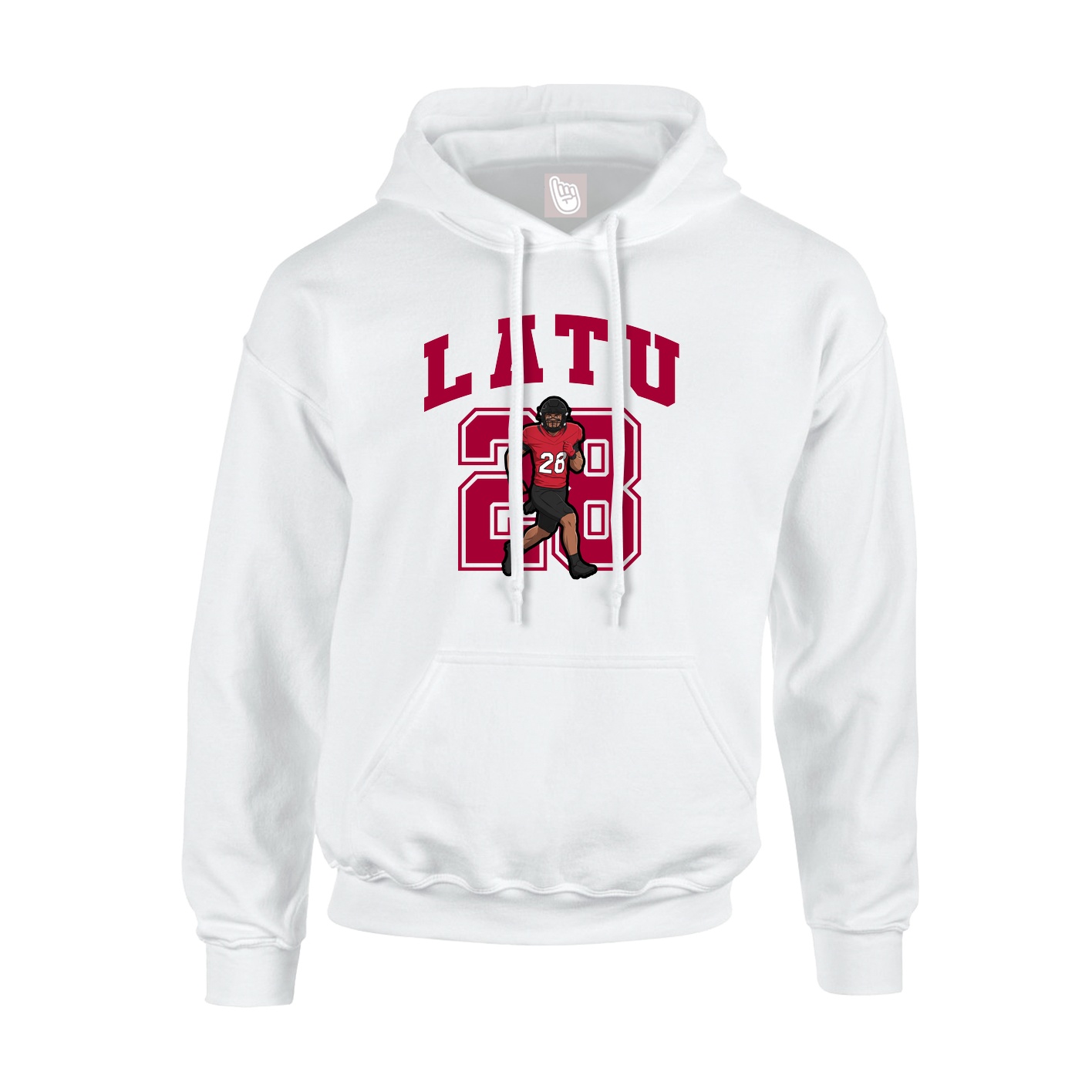 Hoodie — Number in White