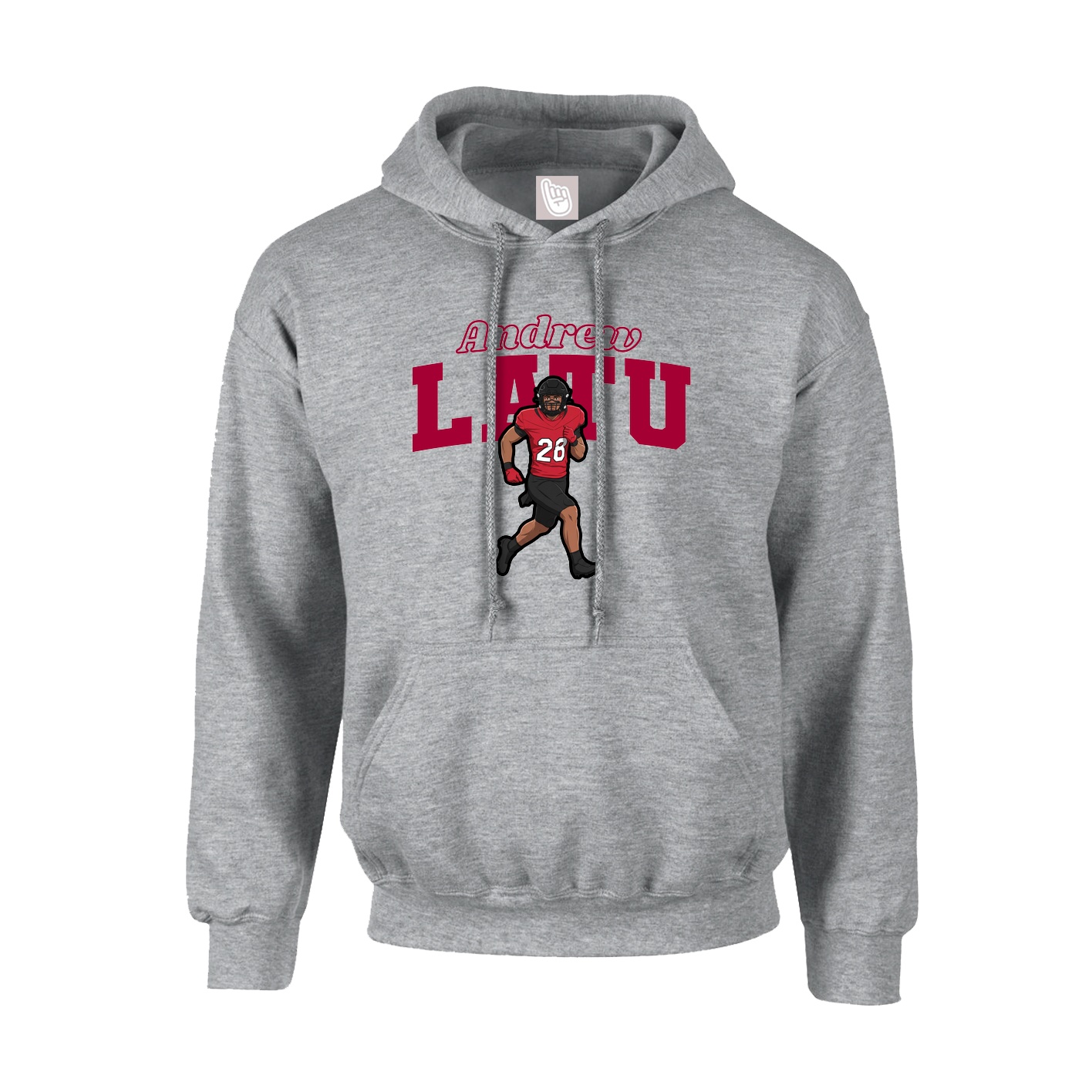 Hoodie — Name Arch in Grey