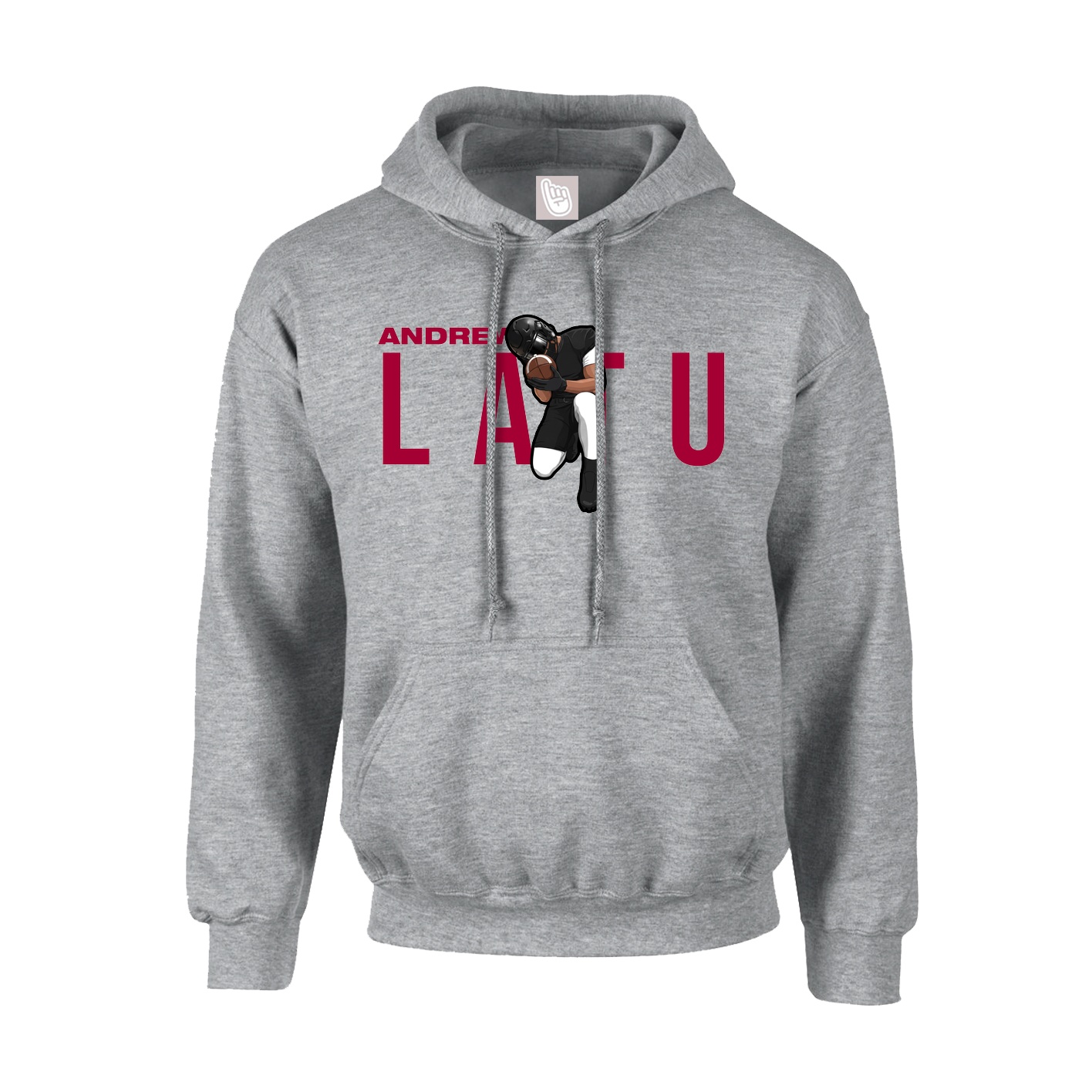 Youth Hoodie — Player Name in Grey